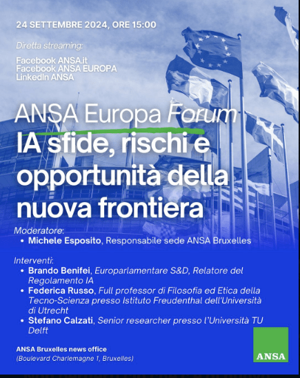 Forum on “AI: Sfide, Rischi e Opportunità della Nuova Frontiera” @ANSAEurope in&nbsp;Brussels
